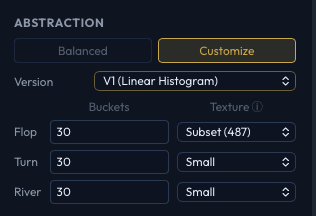 Abstraction section in Customize mode