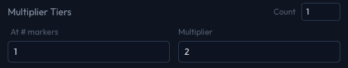 Multiplier tiers configuration