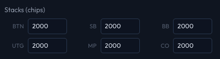 Stack size fields showing per-position values