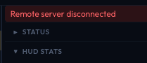 Error banner showing remote server disconnected