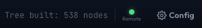 Toolbar showing the green remote connection indicator
