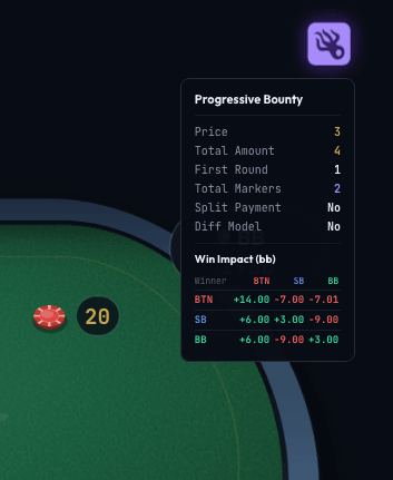 Trainer bounty tooltip showing progressive bounty config and win impact