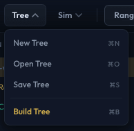 Tree menu showing Save Tree option