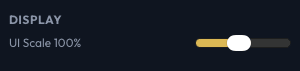 Display section with UI Scale slider