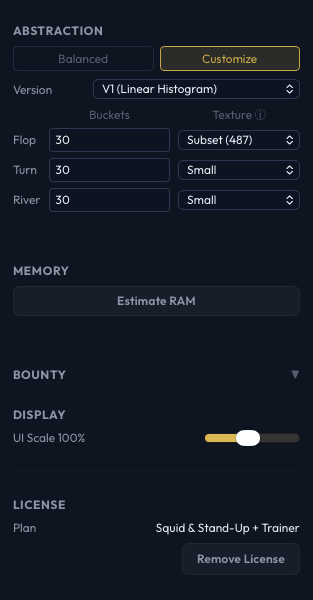 Settings drawer bottom section