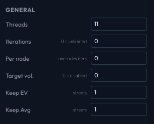General section of the settings drawer