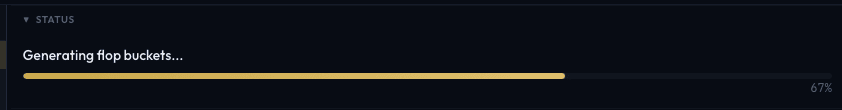Status panel showing setup phase with progress bar
